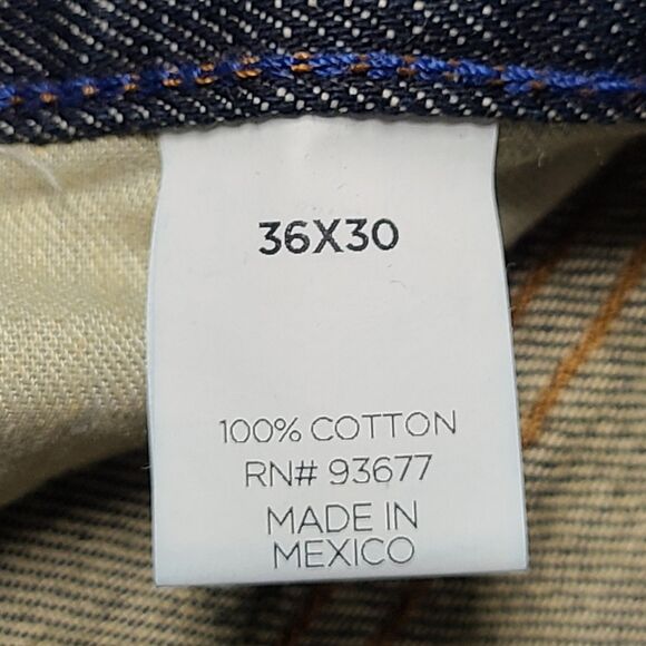 Arizona Mens Jeans 36x30 Dark Indigo Original Straight Denim Pants 100% Cotton - Picture 6 of 9